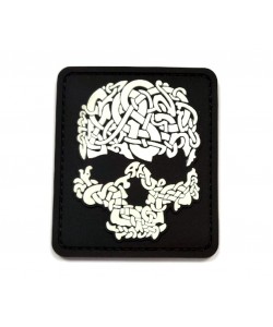 Шеврон ”Череп кельтский узор”, PVC на велкро (черный) Glow