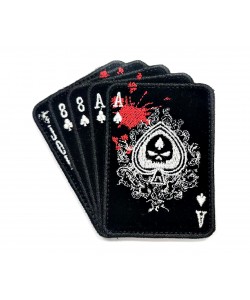 Шеврон ”Колода карт с черепом”, вышивка (черный) бархат