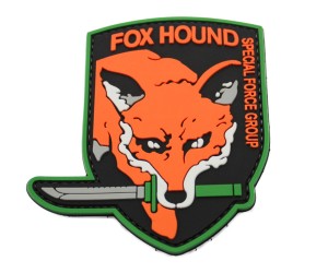 Шеврон ”Fox Hound”, PVC на велкро, 80x85 мм (Black/Orange)