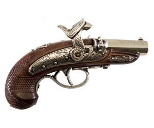 Макет пистолет Дерринджера Филадельфия, хром (США, 1862 г.) DE-6315
