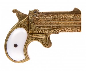 Макет пистолет Дерринджера двуствольный, латунь (США, 1866 г.) DE-1262-L