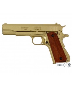 Макет пистолет Colt M1911A1 .45, золотистый (США, 1911 г.) DE-5312