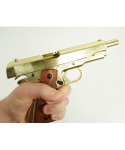 Макет пистолет Colt M1911A1 .45, золотистый (США, 1911 г.) DE-5312