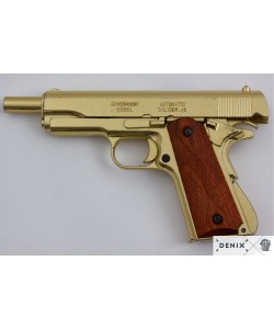 Макет пистолет Colt M1911A1 .45, золотистый (США, 1911 г.) DE-5312