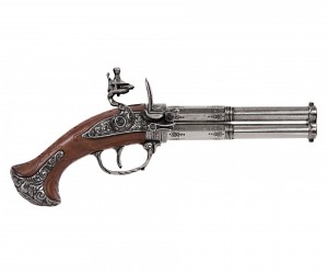 Макет пистолет кремневый 2-ствольный (Франция, XVIII век) DE-1308