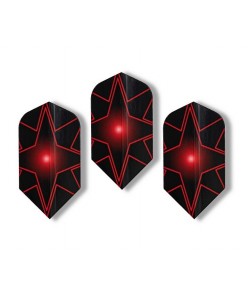 Оперения для дротиков дартс Stinger, PET, форма слим, рис. ”красный карлик” (3 шт.)