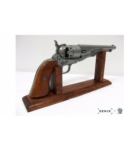 Револьвер Colt Army (США, 1860 г., Гражд. война) на бархатном панно, 43x23 зеленый бархат, дуб