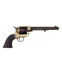 Револьвер Colt Peacemaker 7½” (США, 1873 г.) на бархатном панно, 43x23 зеленый бархат, дуб