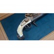 Пистолет кремневый двуствольный (Англия, 1750 г.) на бархатном панно, 43x23 зеленый бархат, дуб - фото № 2