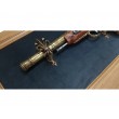 Пистолет кремневый леворукий (Индия, XVIII век) на бархатном панно, 43x23 зеленый бархат, дуб - фото № 2