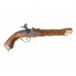 Пистолет кремневый, латунь (Италия, XVIII век) на бархатном панно - фото № 2