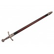 Средневековый меч (Франция, XIV век) металл.  рукоять, пластик. ножны, черные с красным (DE-6201) - фото № 1