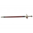 Средневековый меч (Франция, XIV век) металл.  рукоять, пластик. ножны, черные с красным (DE-6201) - фото № 11
