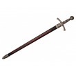 Средневековый меч (Франция, XIV век) металл.  рукоять, пластик. ножны, черные с красным (DE-6201) - фото № 2