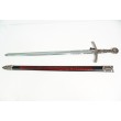 Средневековый меч (Франция, XIV век) металл.  рукоять, пластик. ножны, черные с красным (DE-6201) - фото № 4