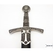 Средневековый меч (Франция, XIV век) металл.  рукоять, пластик. ножны, черные с красным (DE-6201) - фото № 6