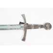 Средневековый меч (Франция, XIV век) металл.  рукоять, пластик. ножны, черные с красным (DE-6201) - фото № 7