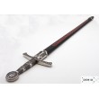 Средневековый меч (Франция, XIV век) металл.  рукоять, пластик. ножны, черные с красным (DE-6201) - фото № 8