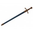 Средневековый меч (Франция, XIV век) металл.  рукоять, пластик. ножны, синие с золотом (DE-5201) - фото № 5