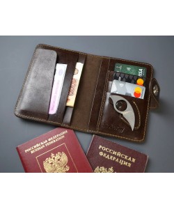 Обложка для документов с ножом Shokuroff EDC «Коготь» (коричневый)