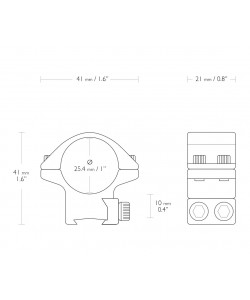 Кольца Hawke 26 мм, на «ласточкин хвост», низкие (22100)