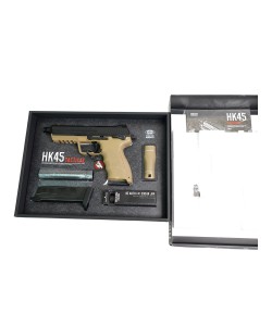 Страйкбольный пистолет Tokyo Marui HK45 Tactical GBB Black/Tan