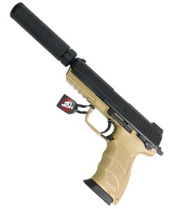 Страйкбольный пистолет Tokyo Marui HK45 Tactical GBB Black/Tan