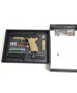 Страйкбольный пистолет Tokyo Marui HK45 Tactical GBB Black/Tan