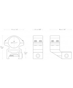 Кольца Hawke 26 мм, на Weaver с выносом, высокие (22124)