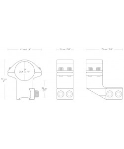 Кольца Hawke 26 мм, на «ласточкин хвост», с выносом, высокие (22120)
