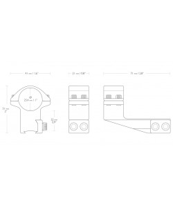 Кольца Hawke 26 мм, на «ласточкин хвост», с экстра выносом, высокие (22121)