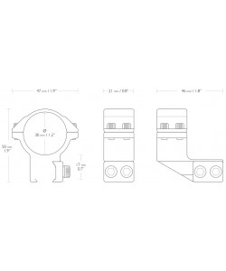 Кольца Hawke 30 мм, на «ласточкин хвост», с выносом, высокие (22122)
