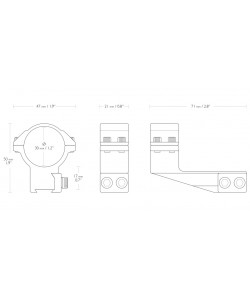 Кольца Hawke 30 мм, на «ласточкин хвост», с выносом, высокие (22123)