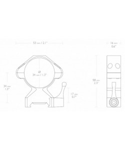 Кольца Hawke быстросъемные, 34 мм на Weaver средние (23021) на винте