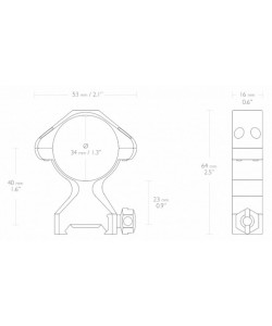 Кольца Hawke быстросъемные, 34 мм на Weaver средние (23031) рычажные