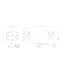 Кронштейн Hawke тактический моноблок 30 мм, на Weaver высокие (24135)
