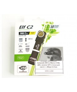 Фонарь налобный Armytek Elf C2 LH351D Micro-USB, 980 люмен XP-L (теплый свет)