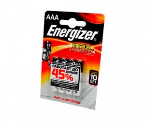 Элемент питания Energizer MAX + Power Seal LR03 (AAA) BL4 (упаковка 4 шт)