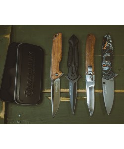 Нож складной Boker Magnum Straight Brother Wood 10 см, сталь 440A, рукоять дерево