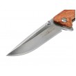 Нож складной Boker Magnum Straight Brother Wood 10 см, сталь 440A, рукоять дерево - фото № 5