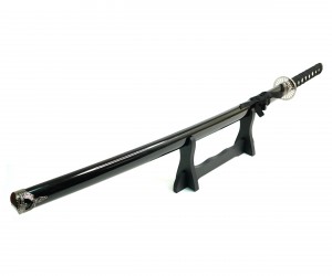 Самурайский меч Катана (черные ножны, гарда «серебр. солнце») D-50044-KA