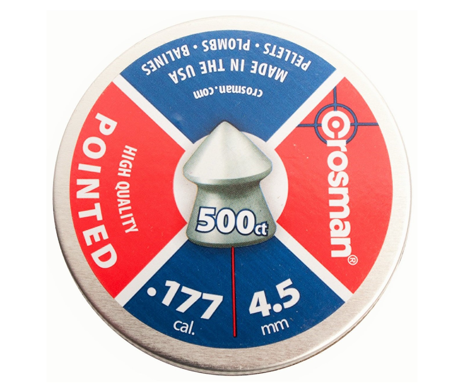 Пули для пневматики Crosman Pointed 4,5 мм, 0,48 г (500 штук)