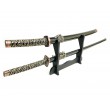 Самурайские мечи Катана и Вакидзаси (2 шт., черные ножны, медная цуба) - фото № 1
