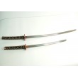 Самурайские мечи Катана и Вакидзаси (2 шт., черные ножны, медная цуба) - фото № 14