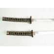 Самурайские мечи Катана и Вакидзаси (2 шт., черные ножны, медная цуба) - фото № 7
