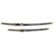 Самурайские мечи Катана и Вакидзаси (2 шт., черные ножны, медная цуба) - фото № 5