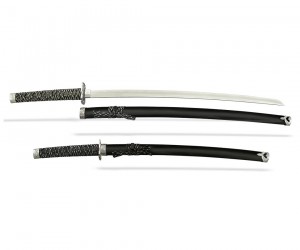 Самурайские мечи Катана и Вакидзаси (2 шт., черные ножны) №24