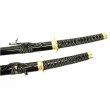 Самурайские мечи Катана и Вакидзаси (2 шт., черные ножны, золотая цуба) - фото № 3