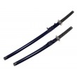 Самурайские мечи Катана и Вакидзаси (2 шт., синие ножны, гарда серебр.) - фото № 10