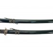 Самурайские мечи Катана и Вакидзаси (2 шт., синие ножны, гарда серебр.) - фото № 5